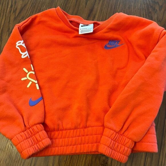 Girls Nike ribbed Retro Orange Sweatshirt. Girls size 3T. Toddler athleisure. - Picture 1 of 5